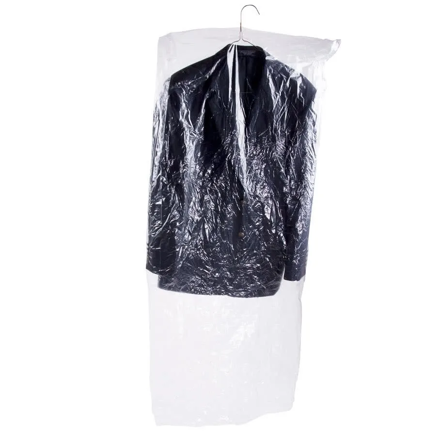 Crystal Clear Pe Plastic Dry Cleaning Bag Dust Proof Suit Cover Bags