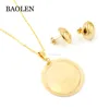 Stainless Steel Big Round Africa Deep Gold Color Indian Half Jewelry Set