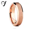 2017 Hottest Designs Rose Gold Ip Tungsten Wedding Bands Brush Tungsten Ring With Edge Bevel
