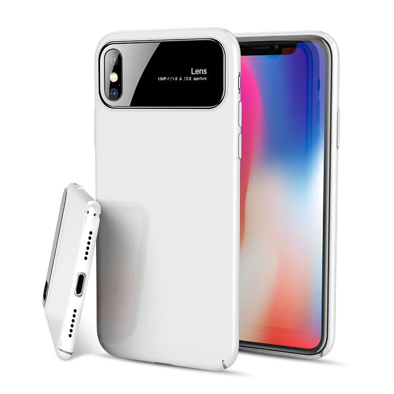 Wholesale OEM Custom PC+ Glass Phone Cases for iphone 8 Full Back Cover for iPhone X Case