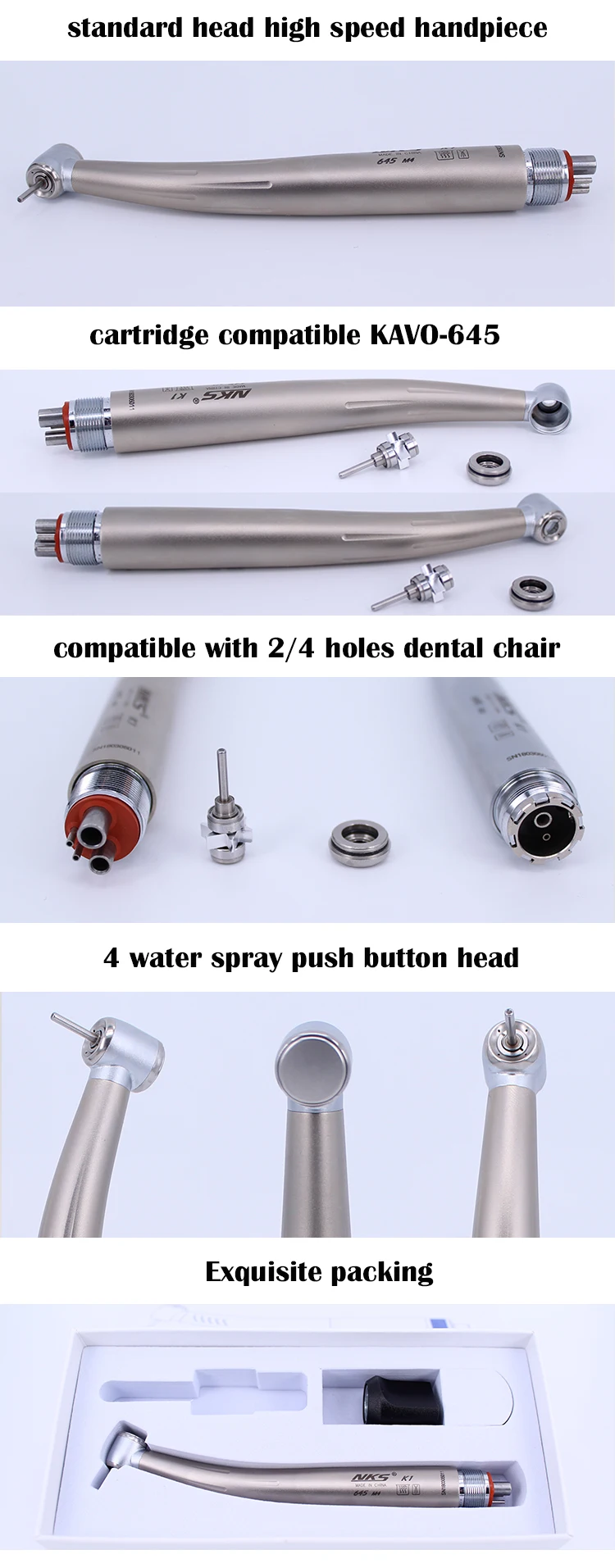 Autoclave Push Button Colored Hygienic Low Noise High Speed Dental
