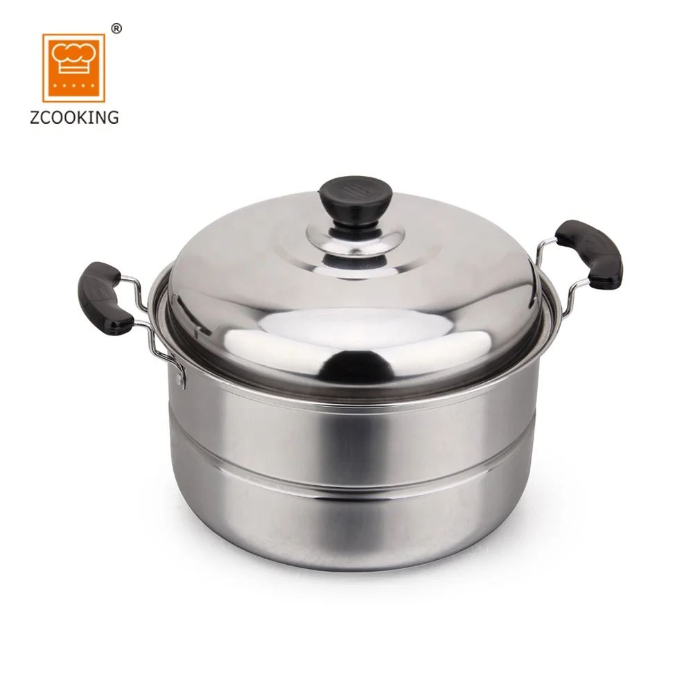 

30cm Double Layer Stainless Steel Cooking Pot With Steel Lid