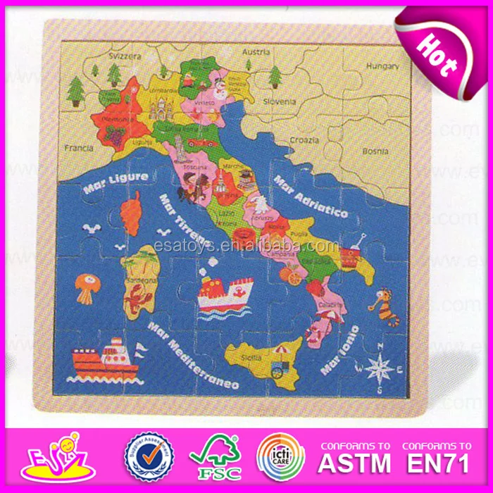 New Popular Wooden Map Jigsaw Puzzles Toy,Canada&usa Map Jigsaw Puzzles