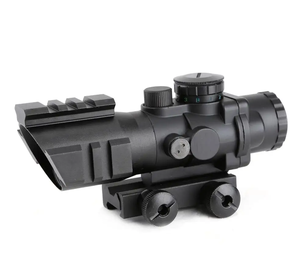 

SPINA Tactical Riflescope 4X32 Airsoft Rifle Scope Reflex Optic Sight Gun Rifle Sniper Hunting Equipment 20mm, Black