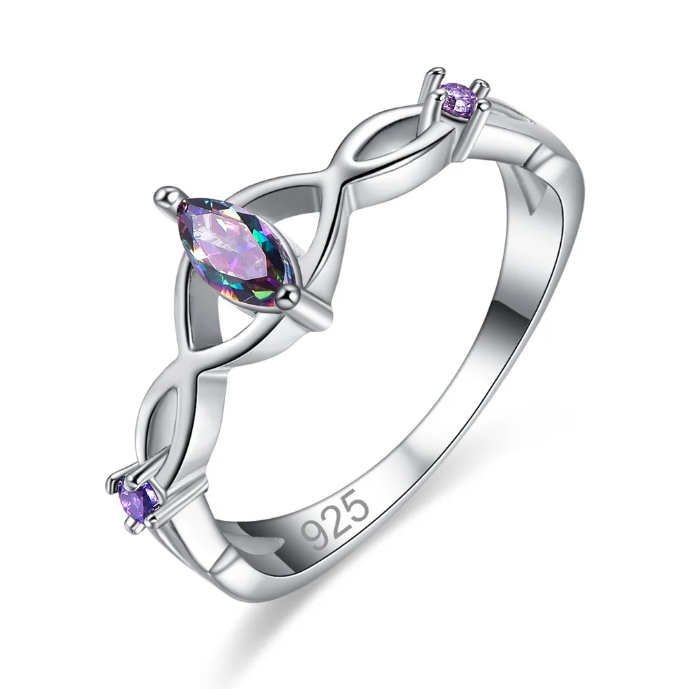 

Hainon rings jewelry Colored zircon silver plated engagement ring wholesale