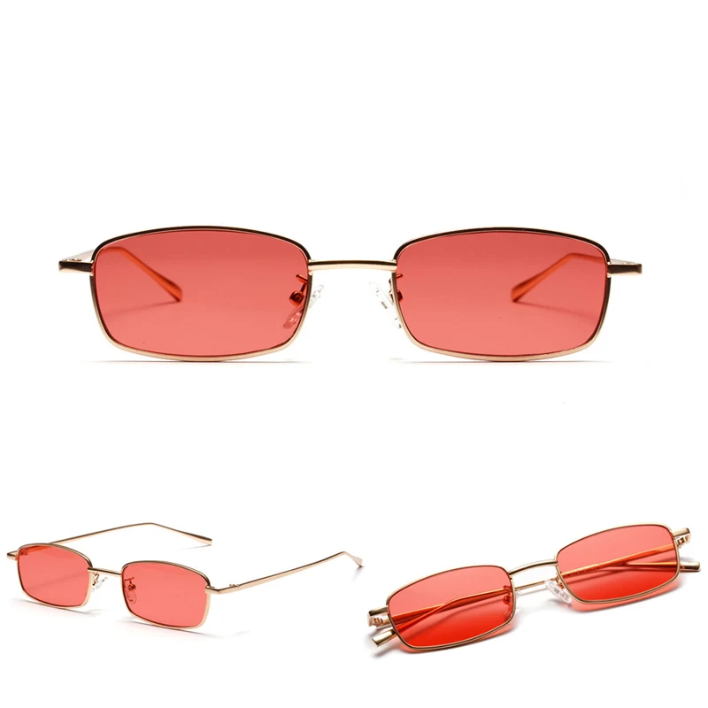 Krakow Umber / Transparent Red Rectangular Sunglasses, Dark Lens