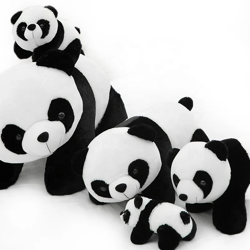 
Custom short plush Stuffed Animal Pillow Climbing Panda Giant Panda Bear Stuffed Toy Doll 