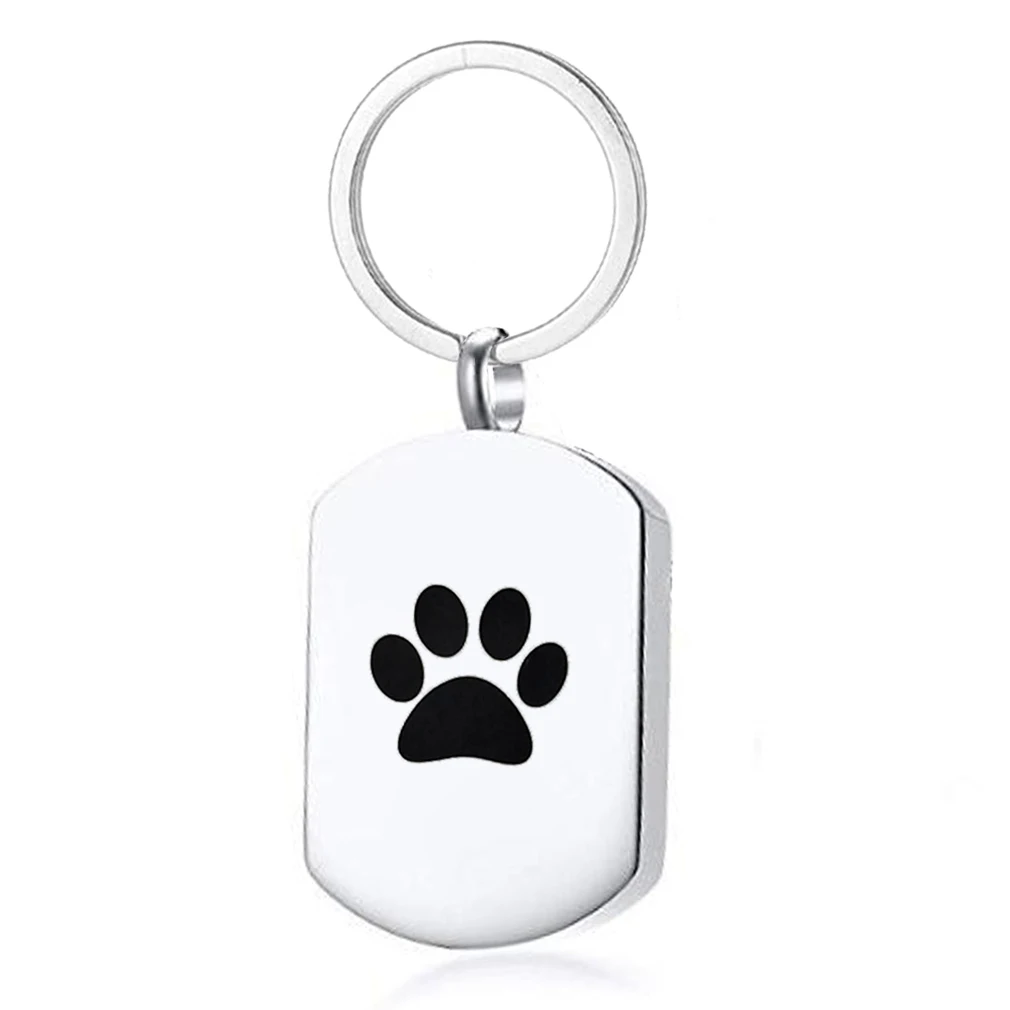 Paw Print Cremation Jewelry for Ashes Keychain Memorial Keepsake Key chain for Pet's/cat/dog's Ashes