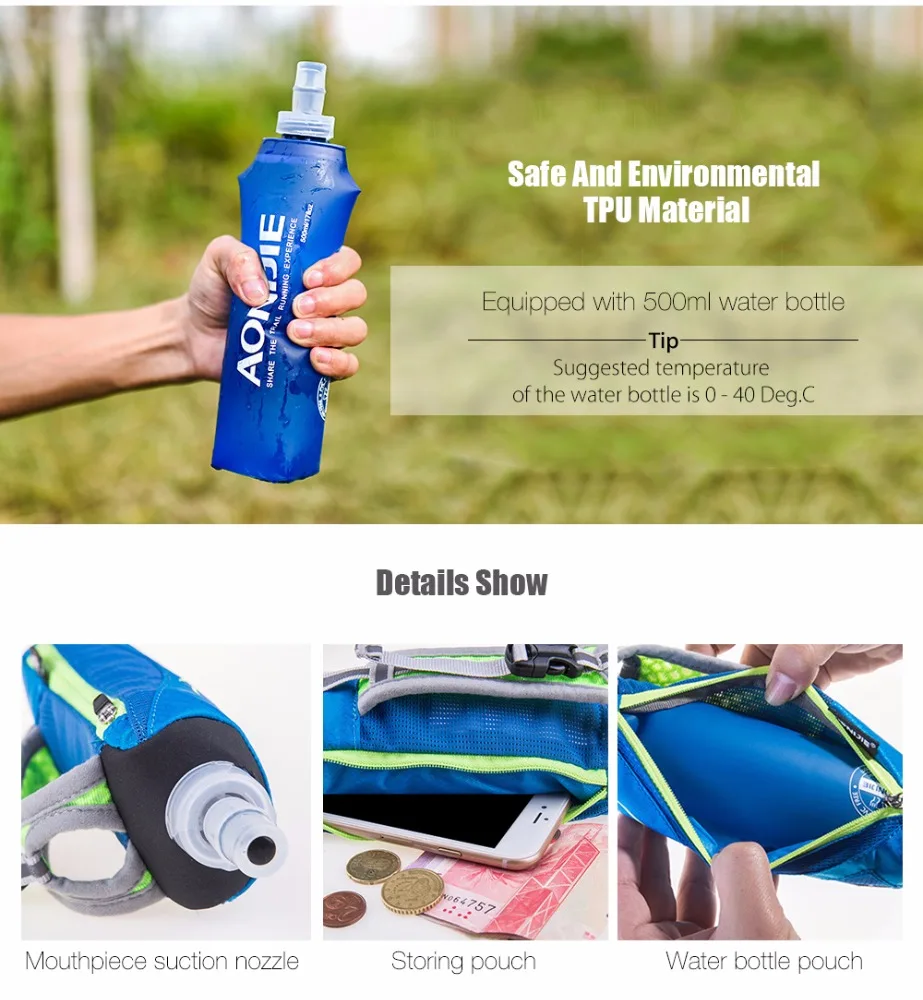 

AONIJIE Outdoor 500ML Running Handheld Water Bottle 5.5 Inch Phone Hydration Pack