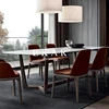 Contemporary Style Wooden Frame Rectangle Marble Dining Table