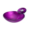 Purple Vessel Glass Sink Vaniti Bathroom for Basin Cabinet