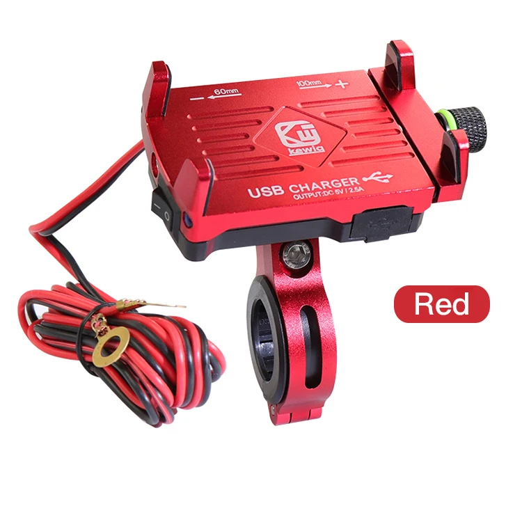 

Cell Phone Accessories Anti-slip Universal Bike Phone Holder With Charger, Red