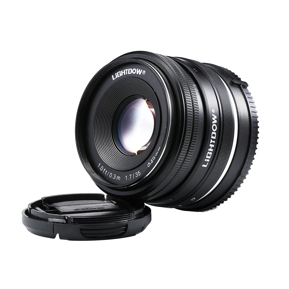

35mm F1.7-22 APS-C Fixed Prime E Mount camera Lens for Sony a6000 a6300 a6500 a5100 a5000 Mirrorless Camera, Black