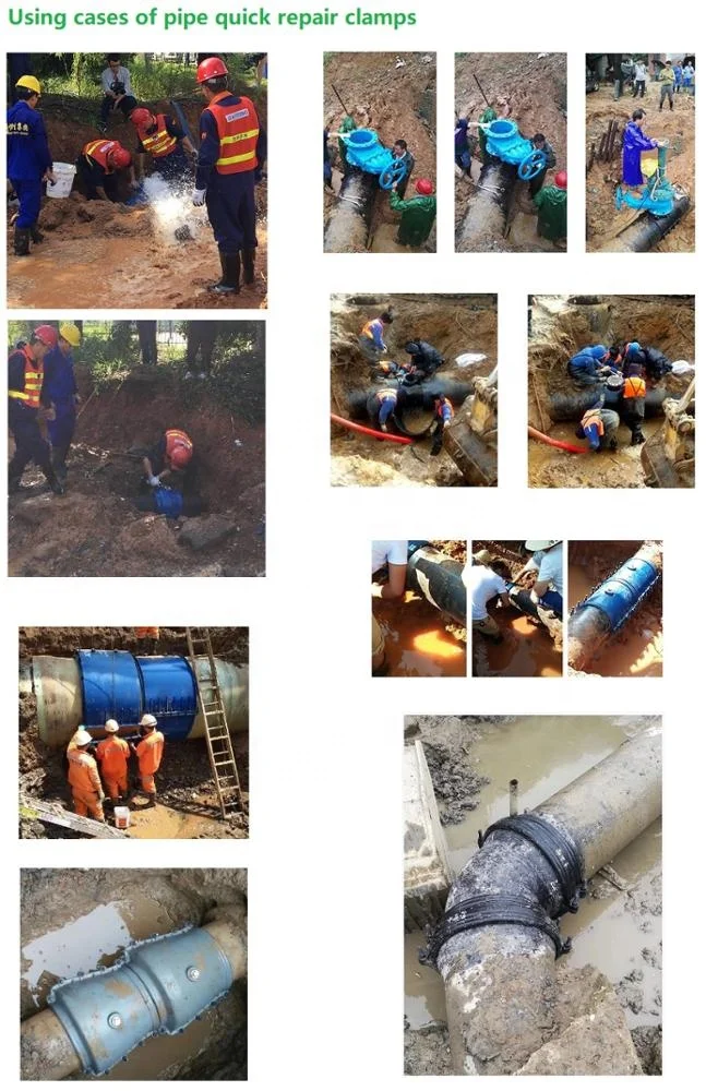 
Cast iron Pipe repair sleeve/pipe fitting for straight section of PE / PVC water supply pipes 