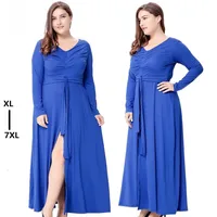 

Wholesales elegant long sleeve dress 7xl plus size clothing women xxxxl dress