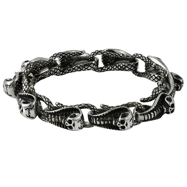 

75285 xuping skull cobra bracelet homme, luxury bracelet men, luxury men's bracelet, N/a