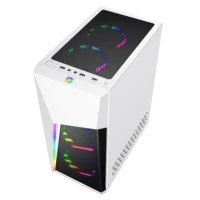 

Y01 2019 Attractive 210mm width White horizontal computer atx pc case with RGB Strip Lights/Metal Mesh pc gaming case glass