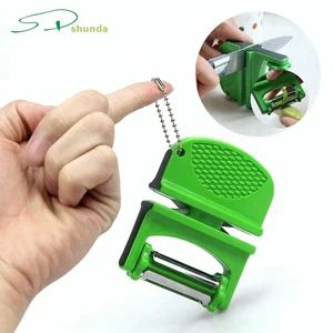Image of 2019 New Kitchen tools stainless steel vegetable zester grater 3 in 2 design portable rotatable manual Mini Knife Sharpener