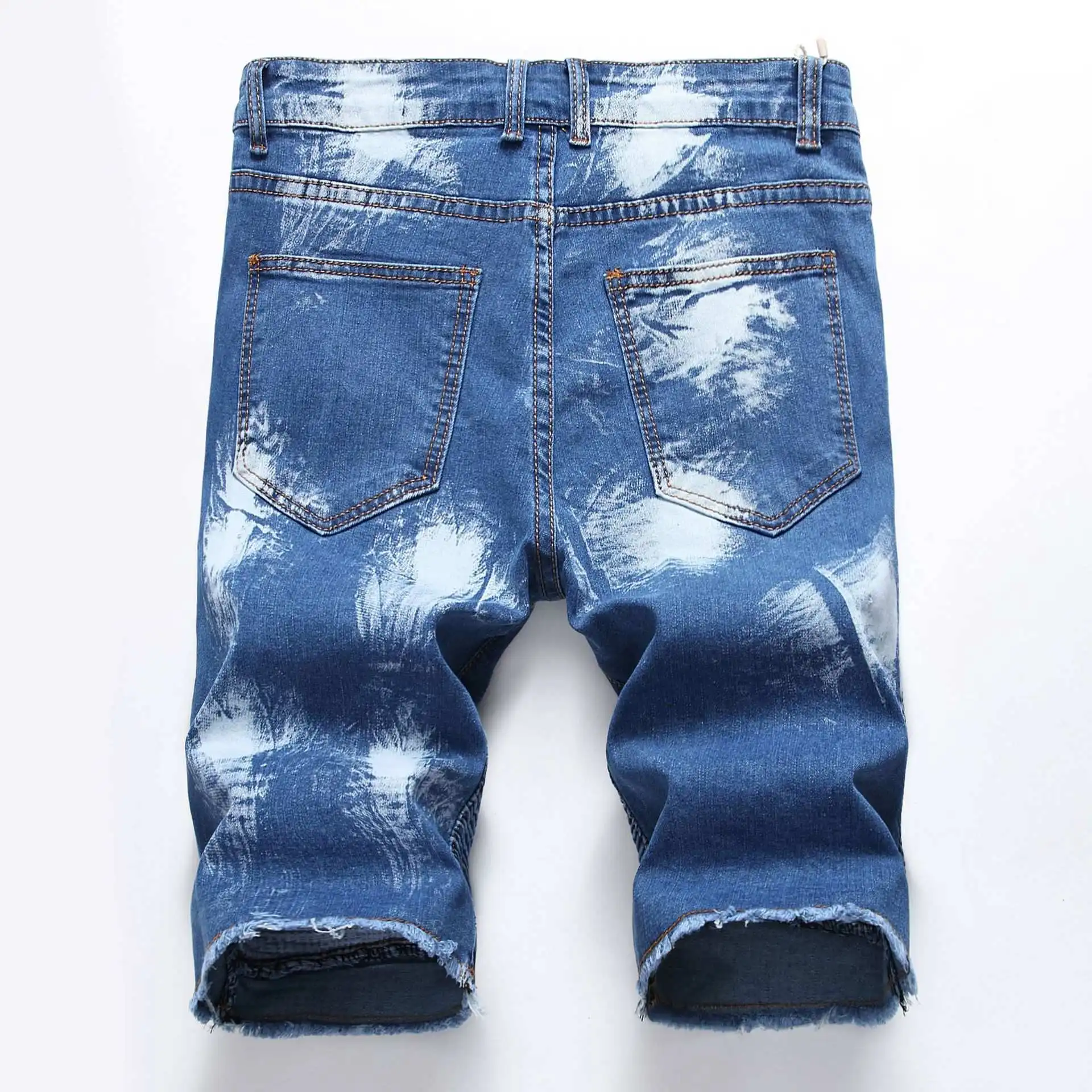 2019 Fashion Mens Biker Denim Shorts Distressed Destroyed Men Broken ...