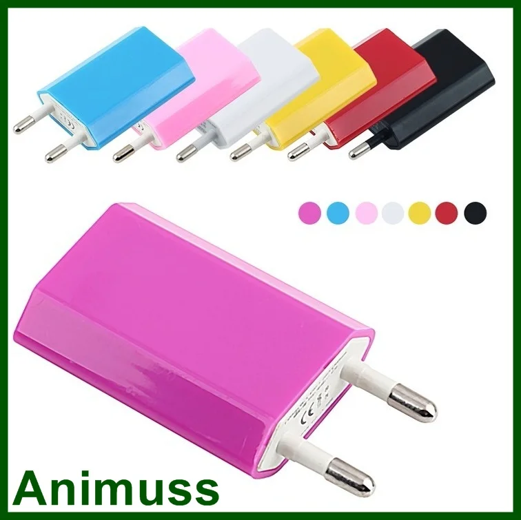 CE ROSH Colorful EU/US/UK Plug AC Power Adapter wall USB car mobile phone smart IC charger for iphone android tablet