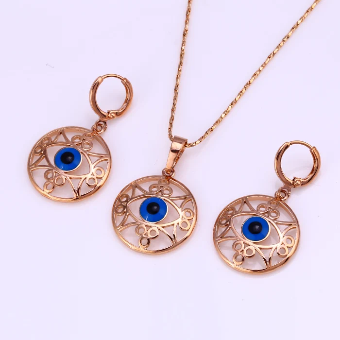 

62004 Xuping city gold jewellery online shopping characteristic eye round jewelry set