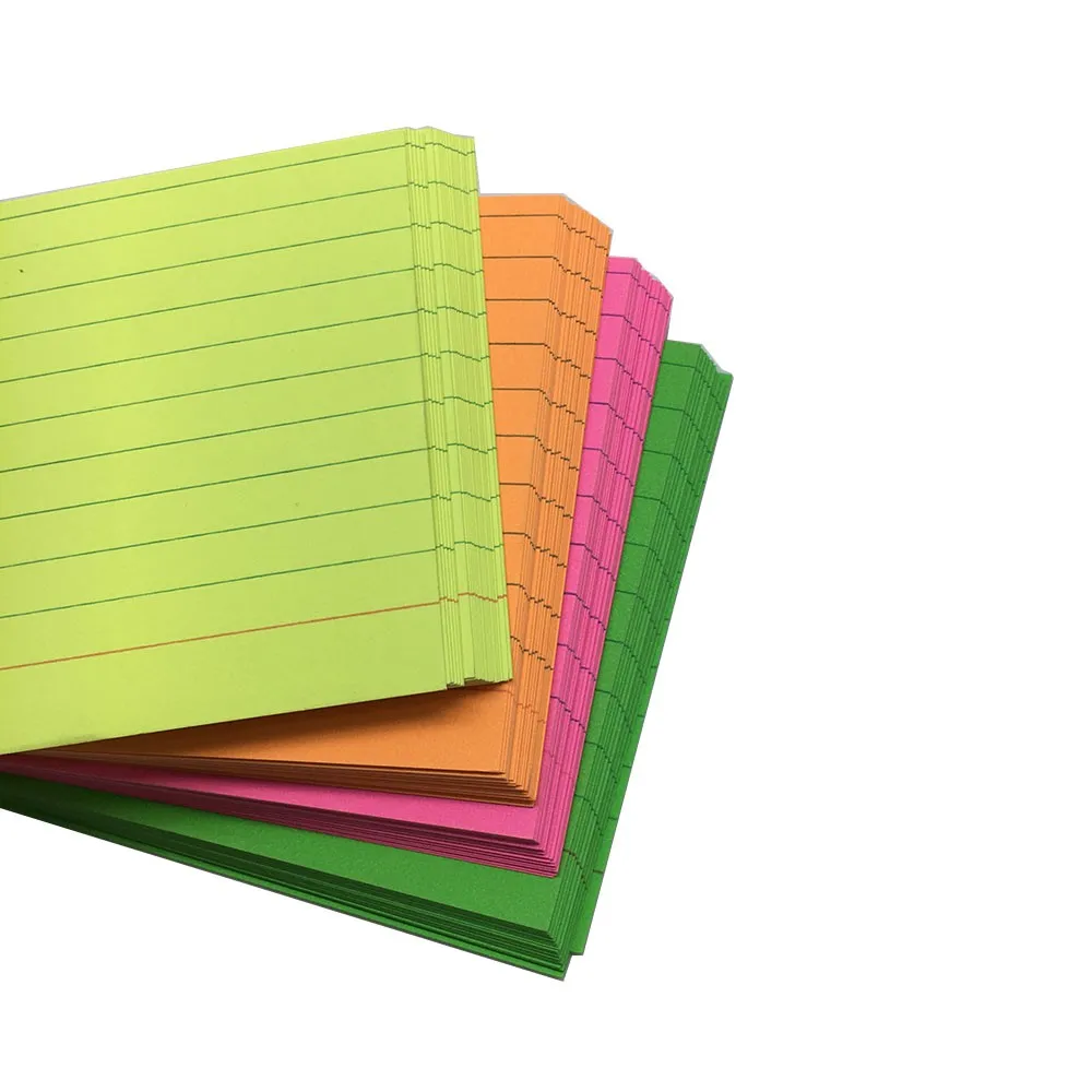 Stationery Neon Color Paper Index Blank 100 Count 3x5,4x6,5x8'' Paper ...