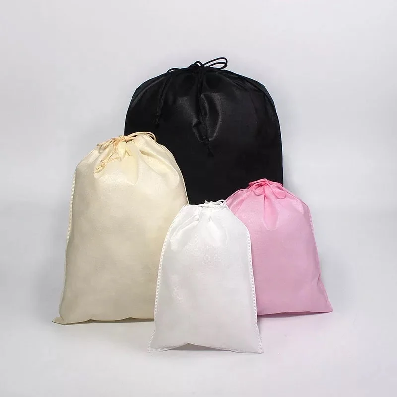 

severial sizes ecological tote bags custom drawstring bags, Black/white/beige/pink