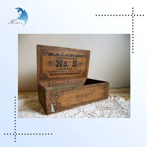 antieke europese regionale laser gegraveerd houten sigaar humidor box voor relatiegeschenk