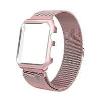 

Suitable for Apple Watch 42 44 stainless steel case connected body strap magnetic loopback mesh strap