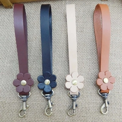 

New design plum flower genuine leather bag handle wholesale 12 colors purse handles with metal hardware, Multicolor