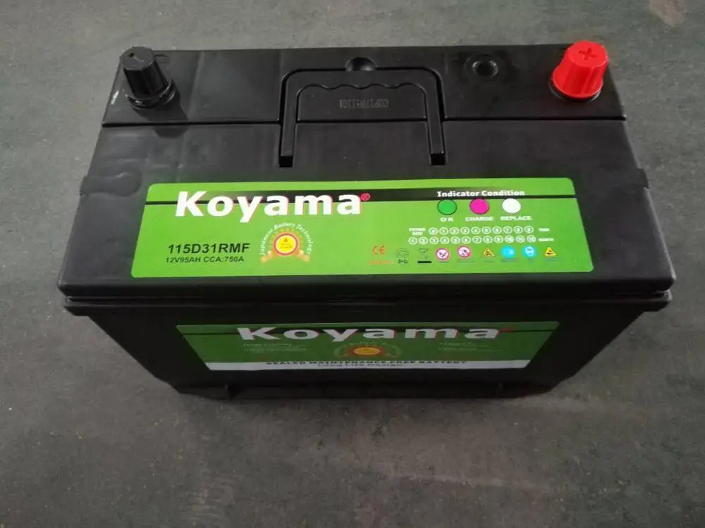 Thailand High Quality 95ah Best 12v Semi Maintenance Free Car Battery