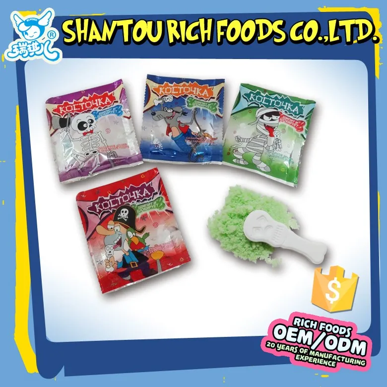 Halloween Candy Powder With Bone,Pressed Candy With Sour Powder,Sugar