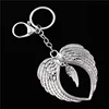 Fashion Metal Key Chain Keychain Jewelry Antique Silver Plated angel wings