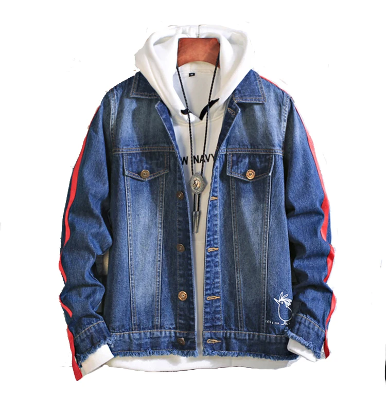 

Wholesale cheap price printing coat high quality jeans jackets in stock denim jacket for men, N/a