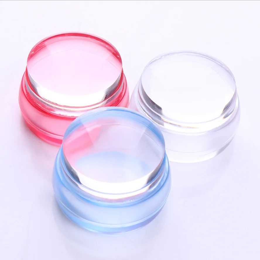 

Bottle Shape Acrylic Plastic Clear Matte Nail Art Stamper Scraper Sets Silicone Jelly 3.5cm Big Stamper Stamping Plate Tools