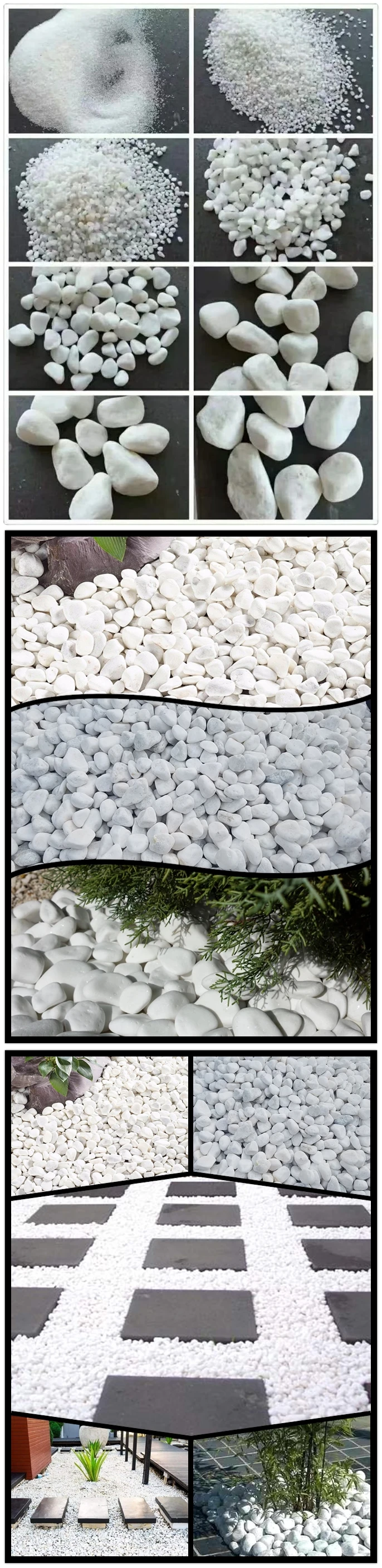Factory Supply Crystal White Marble Gravel Pebble Stone for Decoration