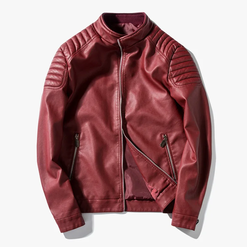 Amazon Hot Sale Spring Mens Casual Jacket Mens PU Leather Jacket