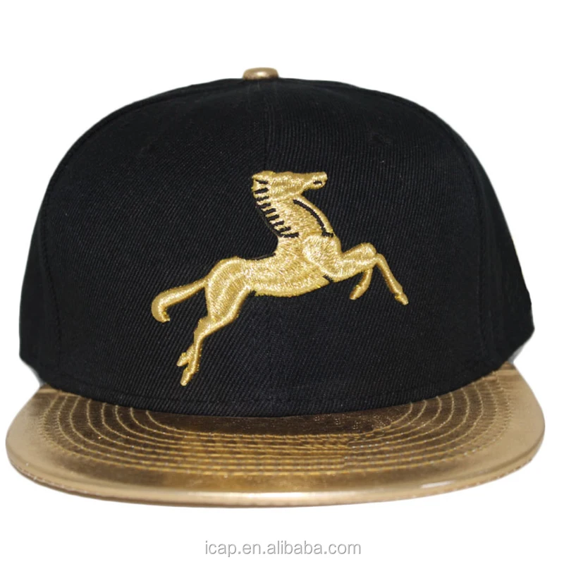 custom gold plate snapback cap hat, custom gold plate snapback cap