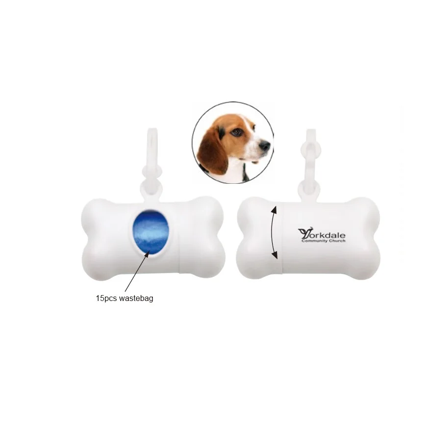 

Bone Shape Wastebag Dispenser including 15pcs blue wastebag, White;etc
