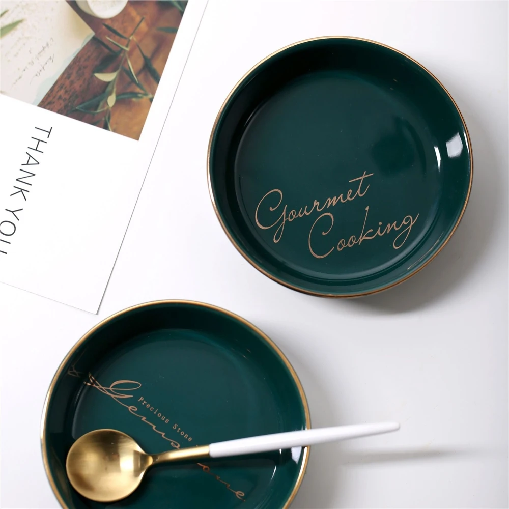 

Fashionable ceramic look melamine dinner plate set