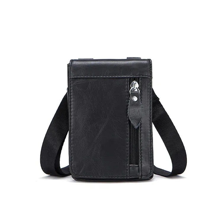 

NIUCUNZH Funny Style Waist Pack Men Genuine Leather Crossbody Waist Belt Bag Drop Shipping 702, Black, coffee, brown