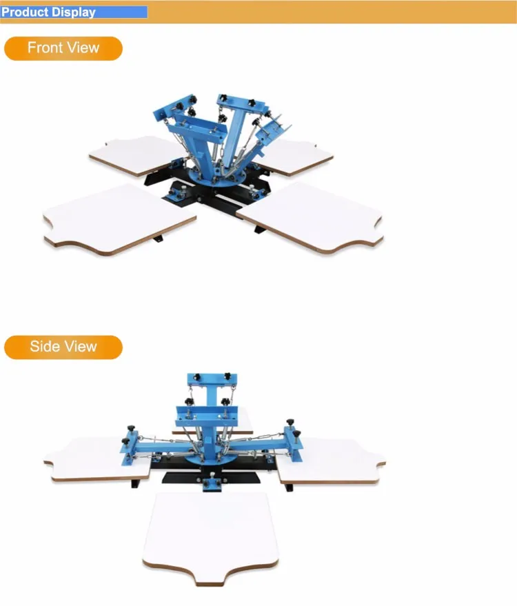 4 Color 4 Station Silk Screening Screenprint Press Screen Printing