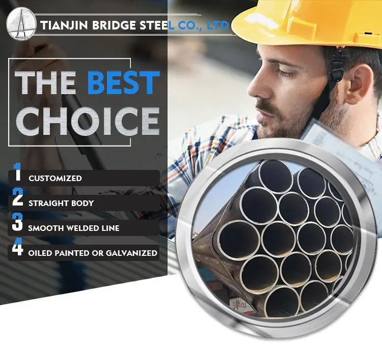 Schedule 40 Carbon Erw Welded Mild Round Black Steel Pipe For Furnitures And Construction
