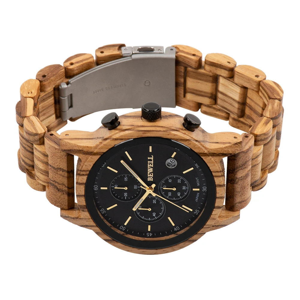 ozel logo ahsap kol saati ile seiko vd57b chronograph hareket quartz saat buy kol saati japonya hareket quartz saat roller saatler erkekler altin