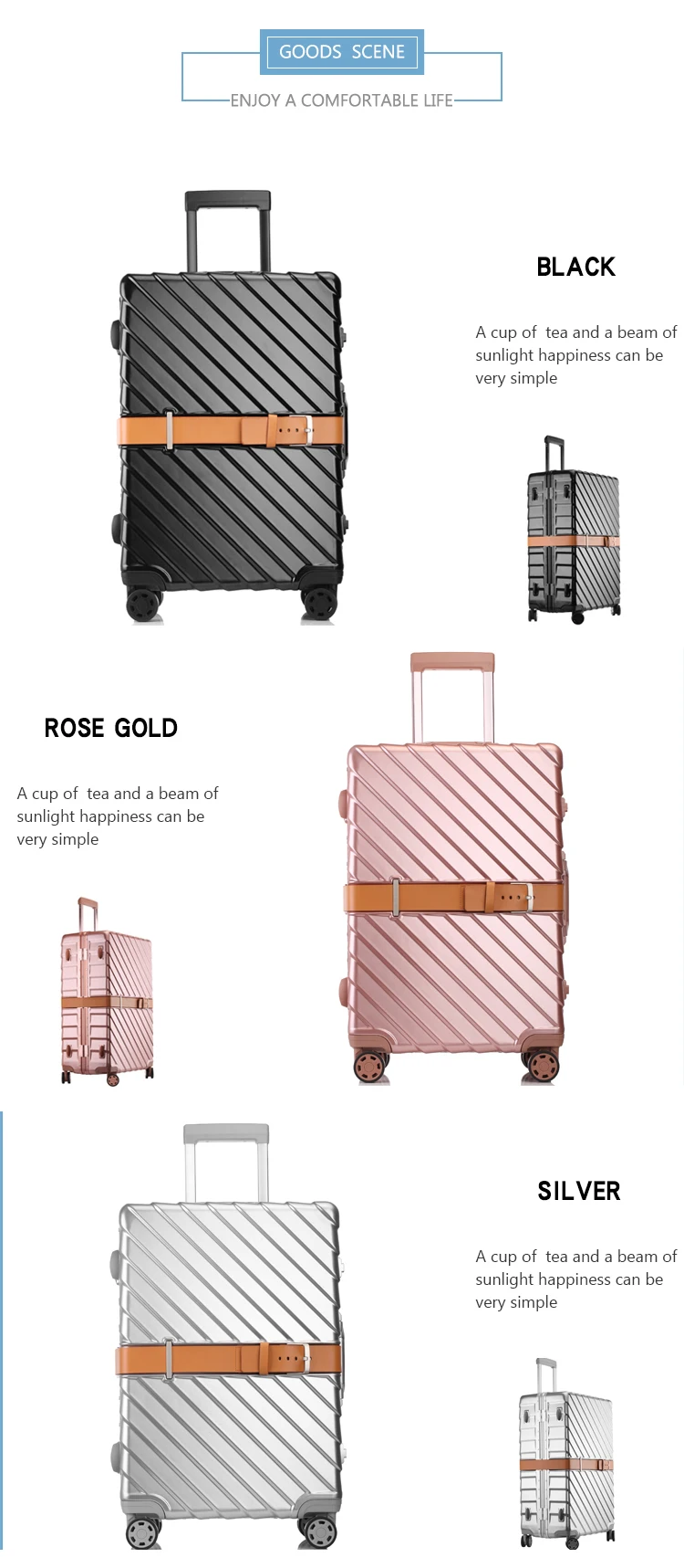 2018 Innovative Design Aluminium Luggage Sets Travel Luggage Bags