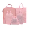 12 colors pink compression packing cubes travel 5 set luggage organizer