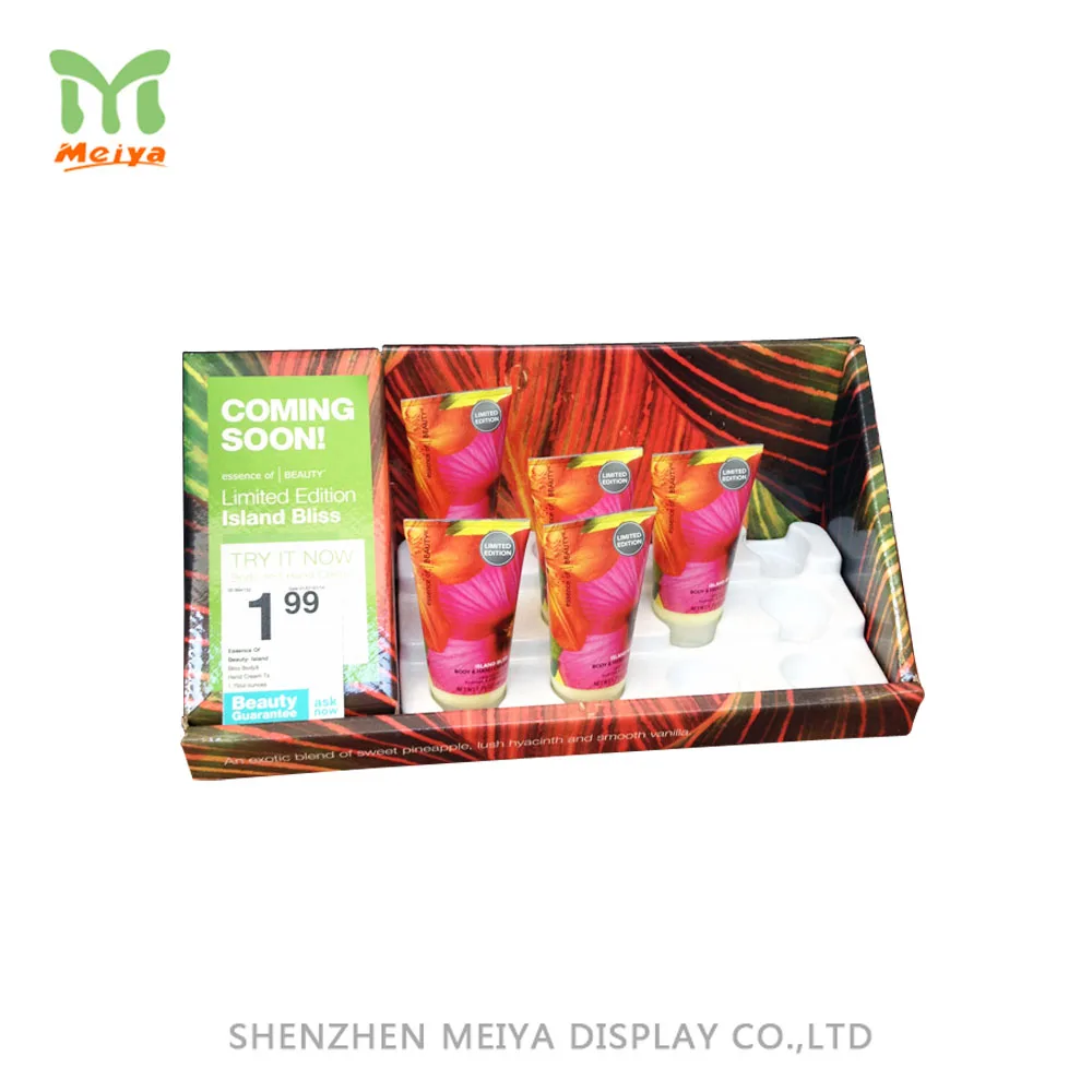 CMYK Printing Paper Floor Hook cosmetic display cabinet for Cosmetic Display