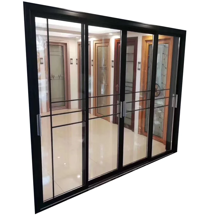 Soundproof Modern House Door Design Tempered Glass Sliding Door 