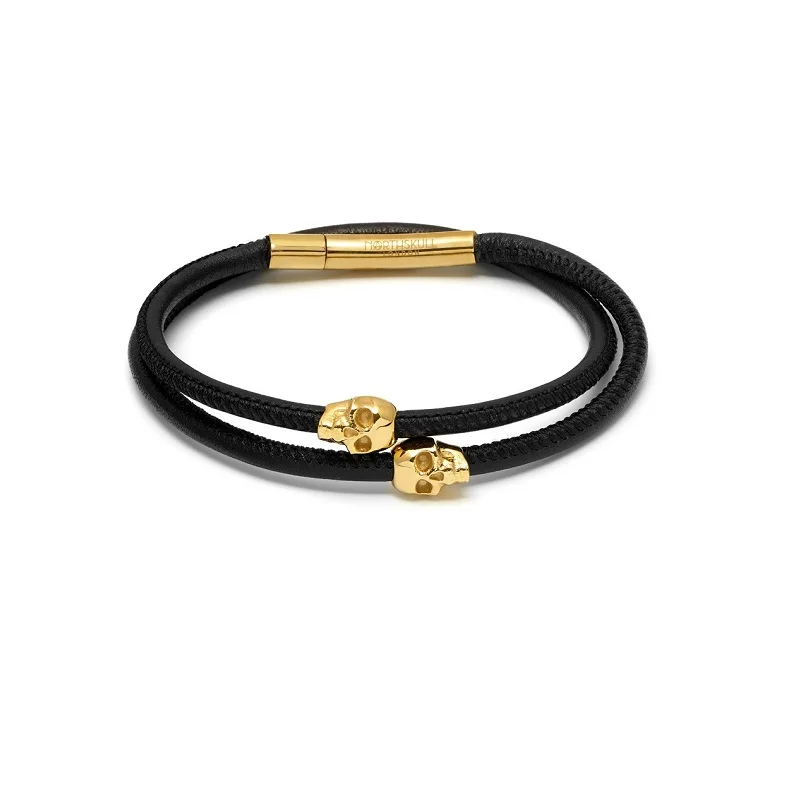 

rose gold plated bangle accessories with skull beads bangles for men, Gold / silver /black