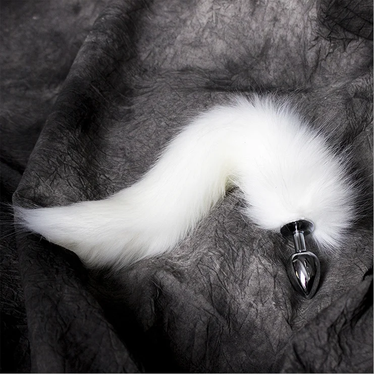 Best Selling White Fur Stainless Plug Small Si